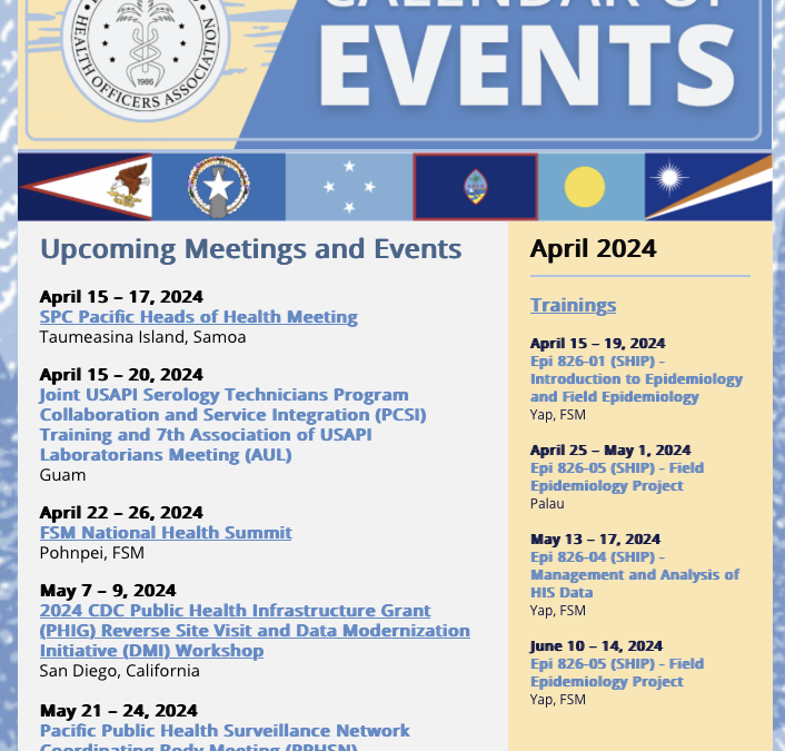 PIHOA E-Blast: Calendar of Events – April 2024